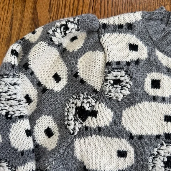 THML Gray Cropped Sheep Long Sleeved Sweater Size XS - Picture 3 of 7